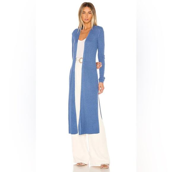 Revolve Lovers + Friends Davenport Ribbed Duster Cardigan Open Front Camel Tan S - Picture 10 of 10